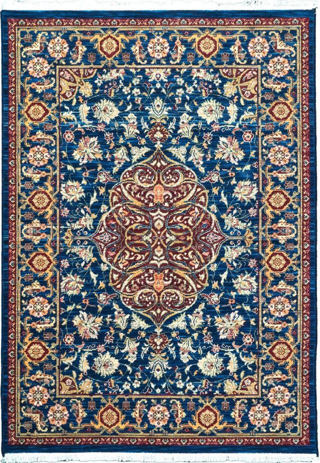 Dynamic Rugs Wade 18607 Power Loomed Traditional Navy/Red/Multi Rug