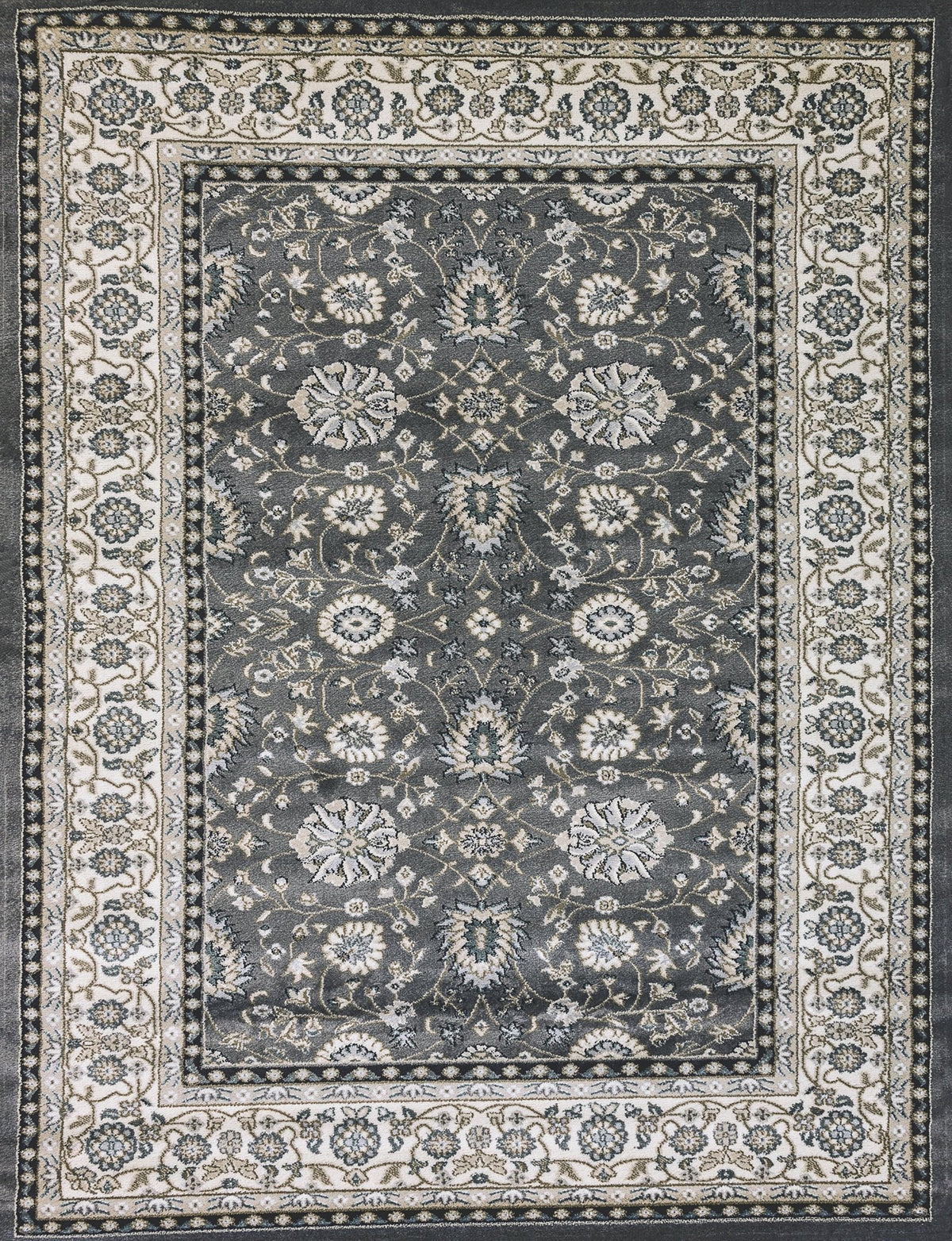Dynamic Rugs Yazd 2803 Power Loomed Traditional Grey/Ivory Rug