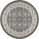Dynamic Rugs Yazd 2803 Power Loomed Traditional Grey/Ivory Rug - Round