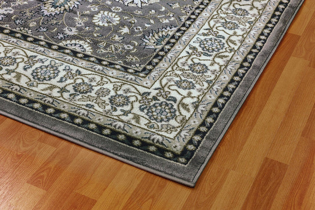 Dynamic Rugs Yazd 2803 Power Loomed Traditional Grey/Ivory Rug
