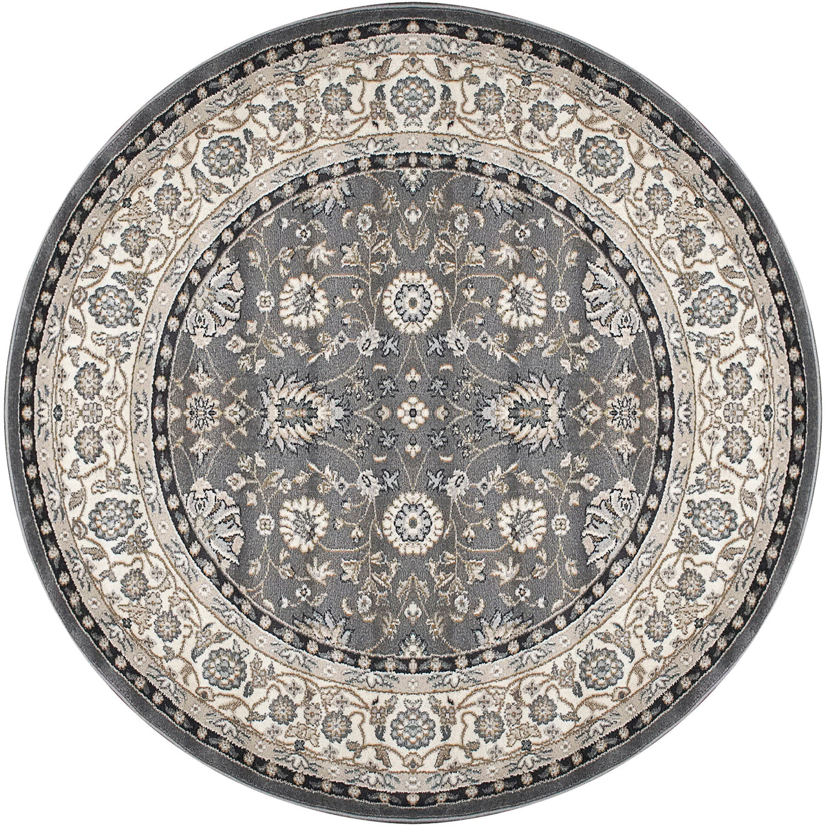 Dynamic Rugs Yazd 2803 Power Loomed Traditional Grey/Ivory Rug