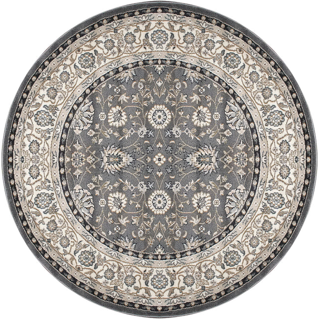 Dynamic Rugs Yazd 2803 Power Loomed Traditional Grey/Ivory Rug