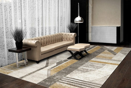 Dynamic Rugs Zahara 4415 Grey/Gold Rug.