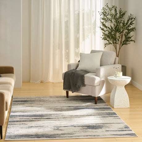 Nourison Serenity Home SRH12 Blue Multicolor Contemporary Area Rugs