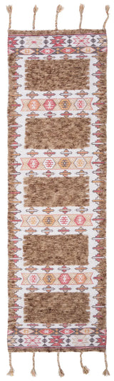 Safavieh Saffron 2'-3" x 8'-0" Rug in Taupe / Ivory