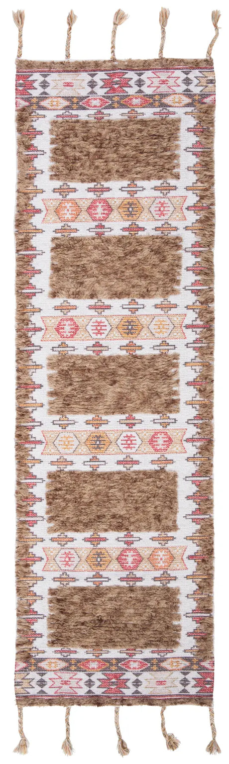Safavieh Saffron 2'-3" x 8'-0" Rug in Taupe / Ivory
