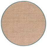 Safavieh Natural Fiber 6'-0" x 6'-0" Rug in Natural / Dusty Teal Blue