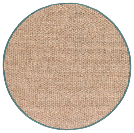 Safavieh Natural Fiber 6'-0" x 6'-0" Rug in Natural / Dusty Teal Blue