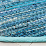Safavieh Rag Rug 6'-0" x 6'-0" Rug in Light Blue / Grey