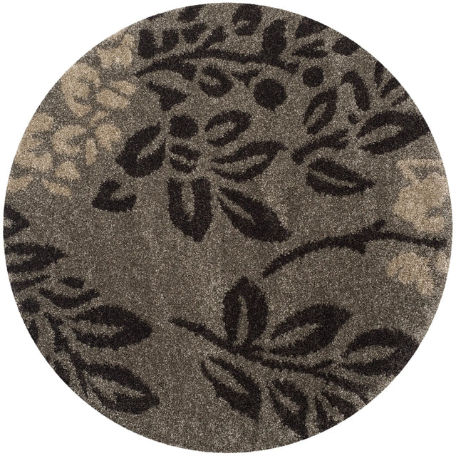 Safavieh Florida Shag 5'-0" x 5'-0" Rug in Smoke / Dark Brown