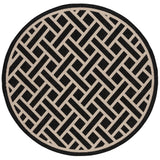 Safavieh Courtyard 6'-7" x 6'-7" Rug in Black / Light Beige