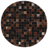 Safavieh Studio Leather 6'-0" x 6'-0" Rug in Brown / Beige