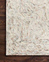 Loloi Ziva Zv-01 Neutral Rugs - corner on wood