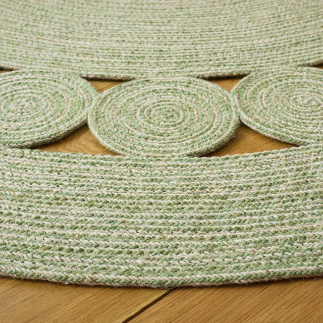 Safavieh Braided 5'-0" x 5'-0" Rug in Green / Ivory