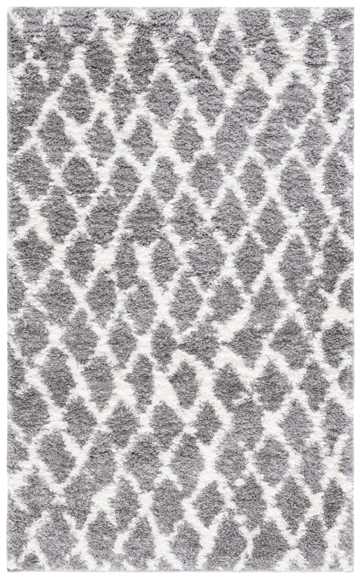 Safavieh Berber Shag 3'-0" x 5'-0" Rug in Light Grey / Cream