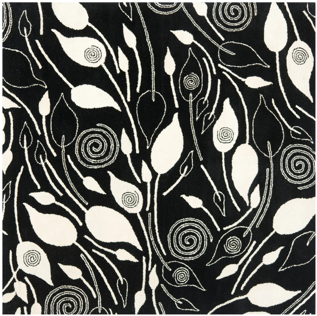 Safavieh Soho 6'-0" x 6'-0" Rug in Black / Ivory