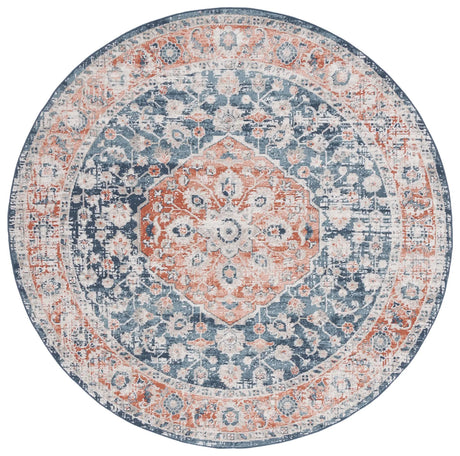 Safavieh Madison 800 6'-7" x 6'-7" Rug in Navy / Rust