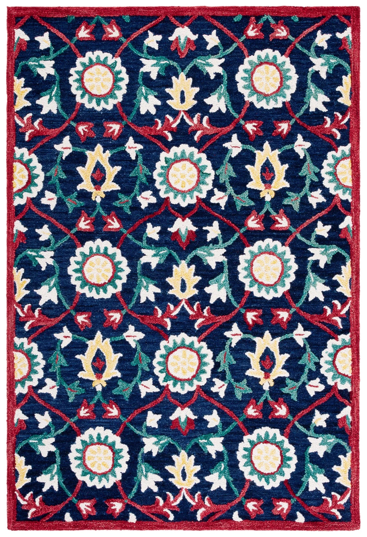 Safavieh Blossom 4'-0" x 6'-0" Rug in Navy / Red