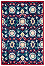 Safavieh Blossom 4'-0" x 6'-0" Rug in Navy / Red