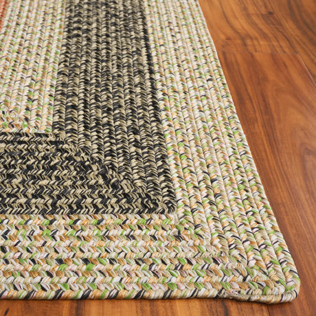 Safavieh Braided 5'-0" x 8'-0" Rug in Black / Light Green