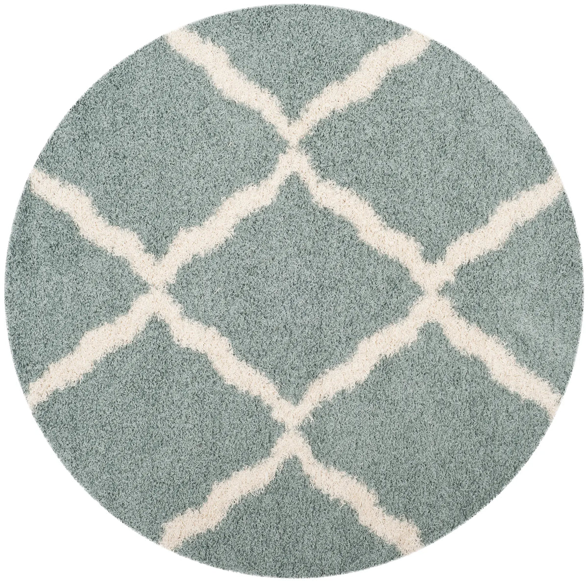 Safavieh Sgd-Dallas Shag 6'-0" x 6'-0" Rug in Seafoam / Ivory