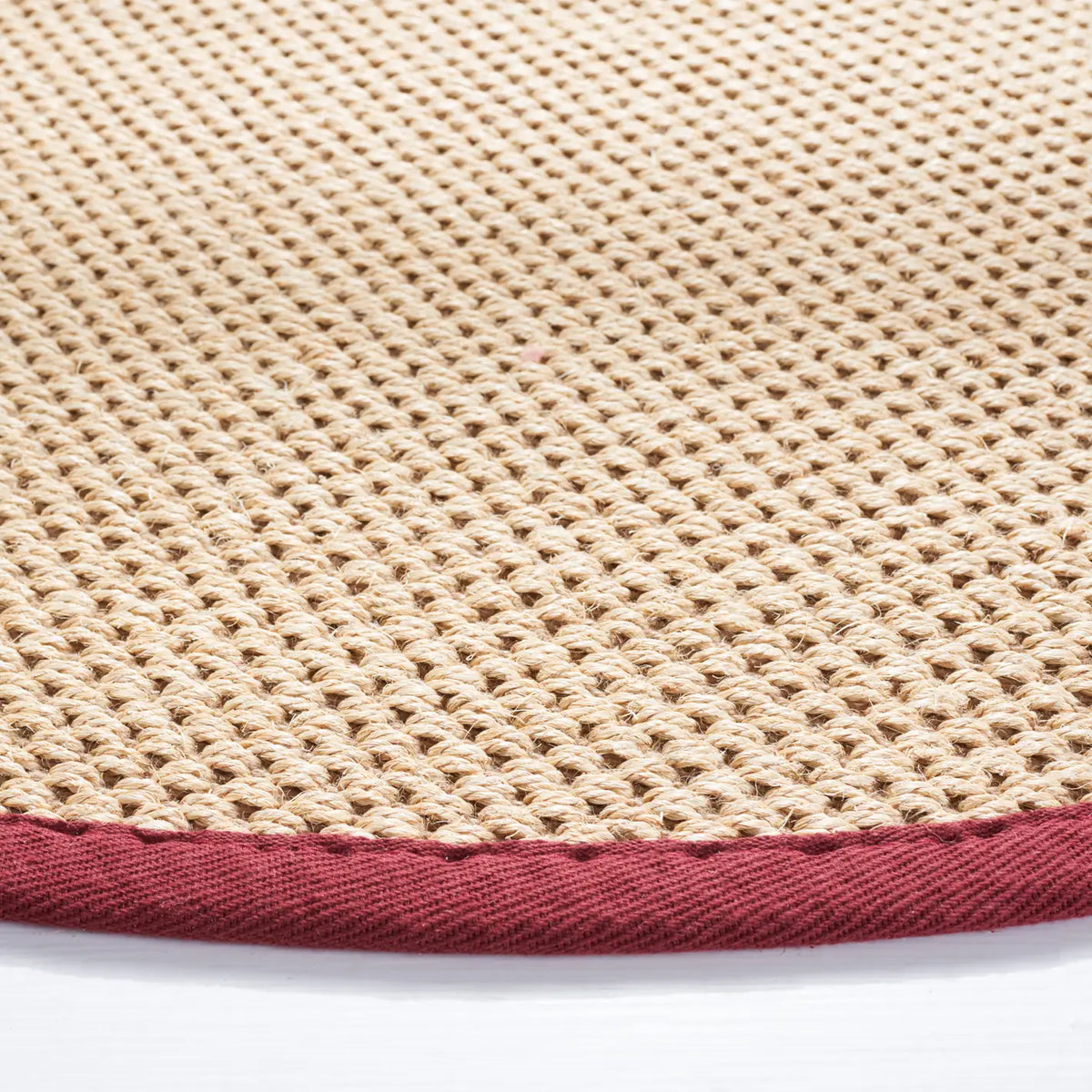 Safavieh Natural Fiber 6'-0" x 6'-0" Rug in Maize / Burgundy