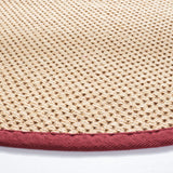 Safavieh Natural Fiber 6'-0" x 6'-0" Rug in Maize / Burgundy