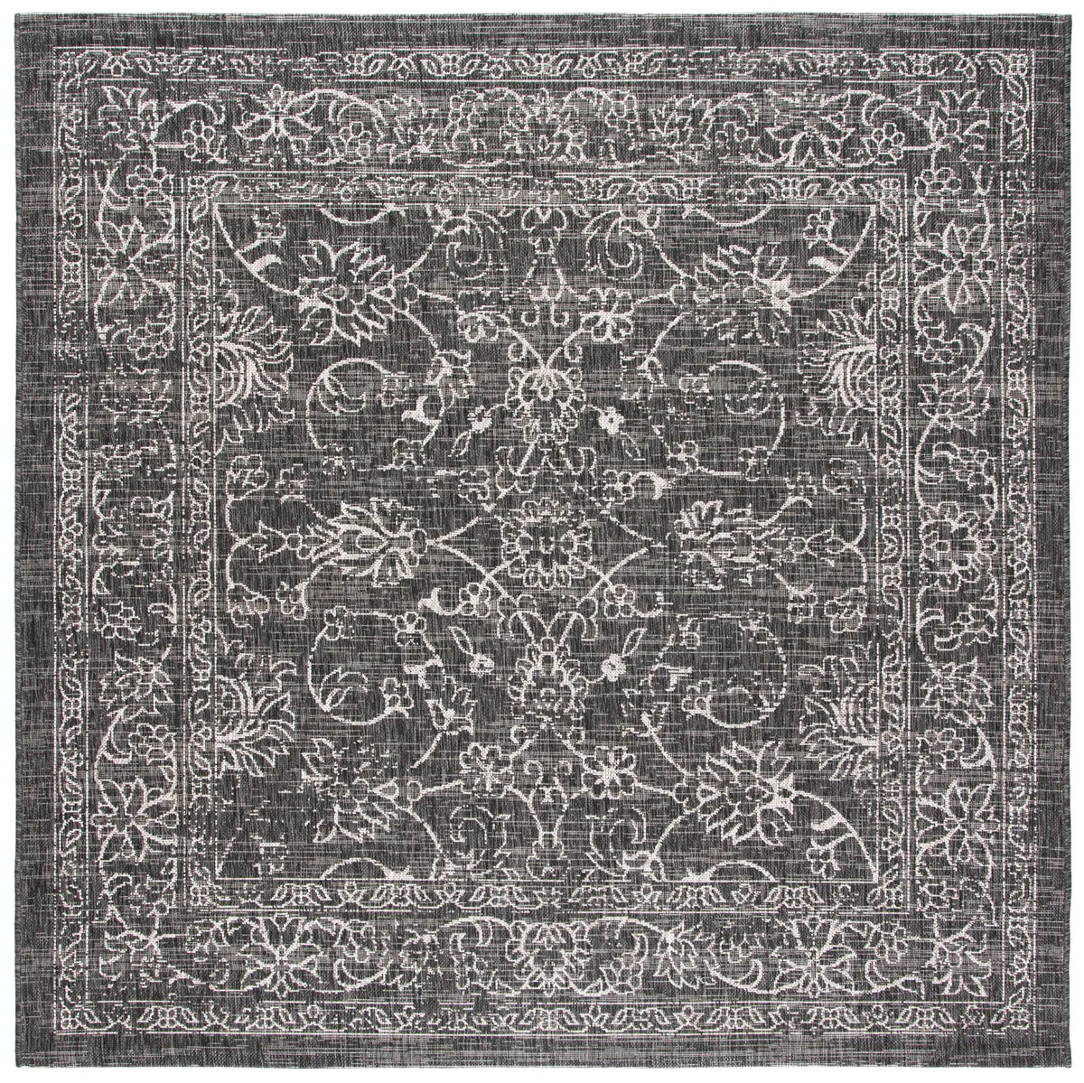 Safavieh Courtyard 6'-7" x 6'-7" Rug in Black / Ivory