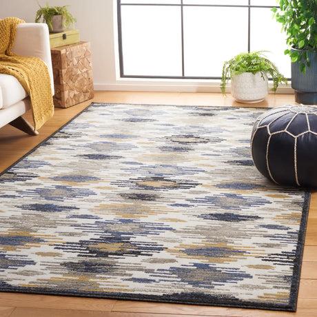 Safavieh Pyramid 4'-5" x 6'-5" Rug in Ivory / Grey Navy