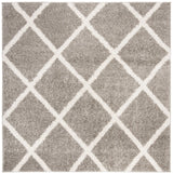 Safavieh New York Shag 6'-7" x 6'-7" Rug in Grey / Ivory