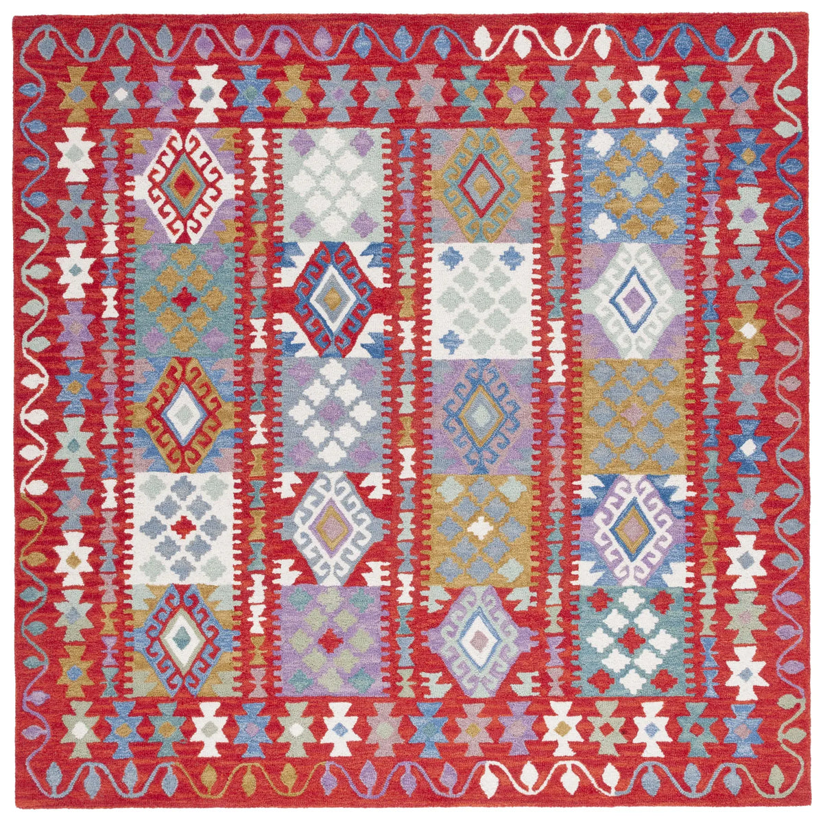 Safavieh Aspen 7'-0" x 7'-0" Rug in Red / Ivory