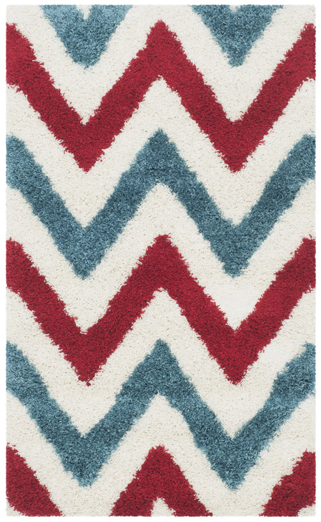 Safavieh Sgk-Shag Kids 3'-0" x 5'-0" Rug in Ivory / Red