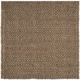 Safavieh Natural Fiber 7'-0" x 7'-0" Rug in Natural / Black