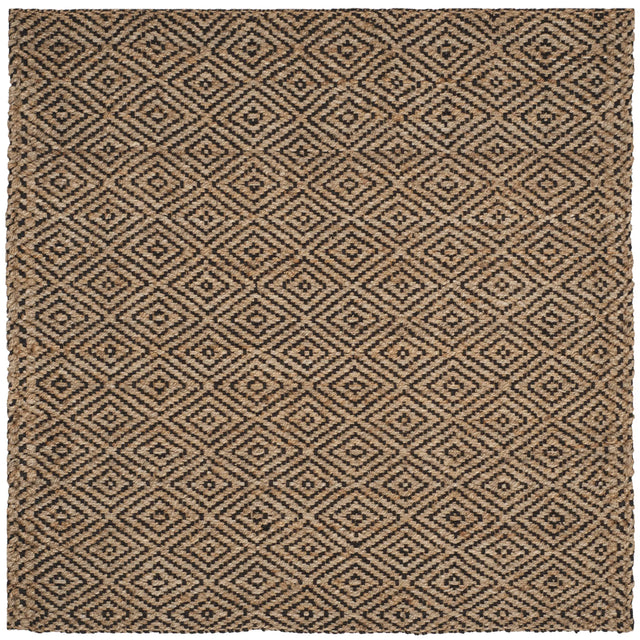 Safavieh Natural Fiber 7'-0" x 7'-0" Rug in Natural / Black