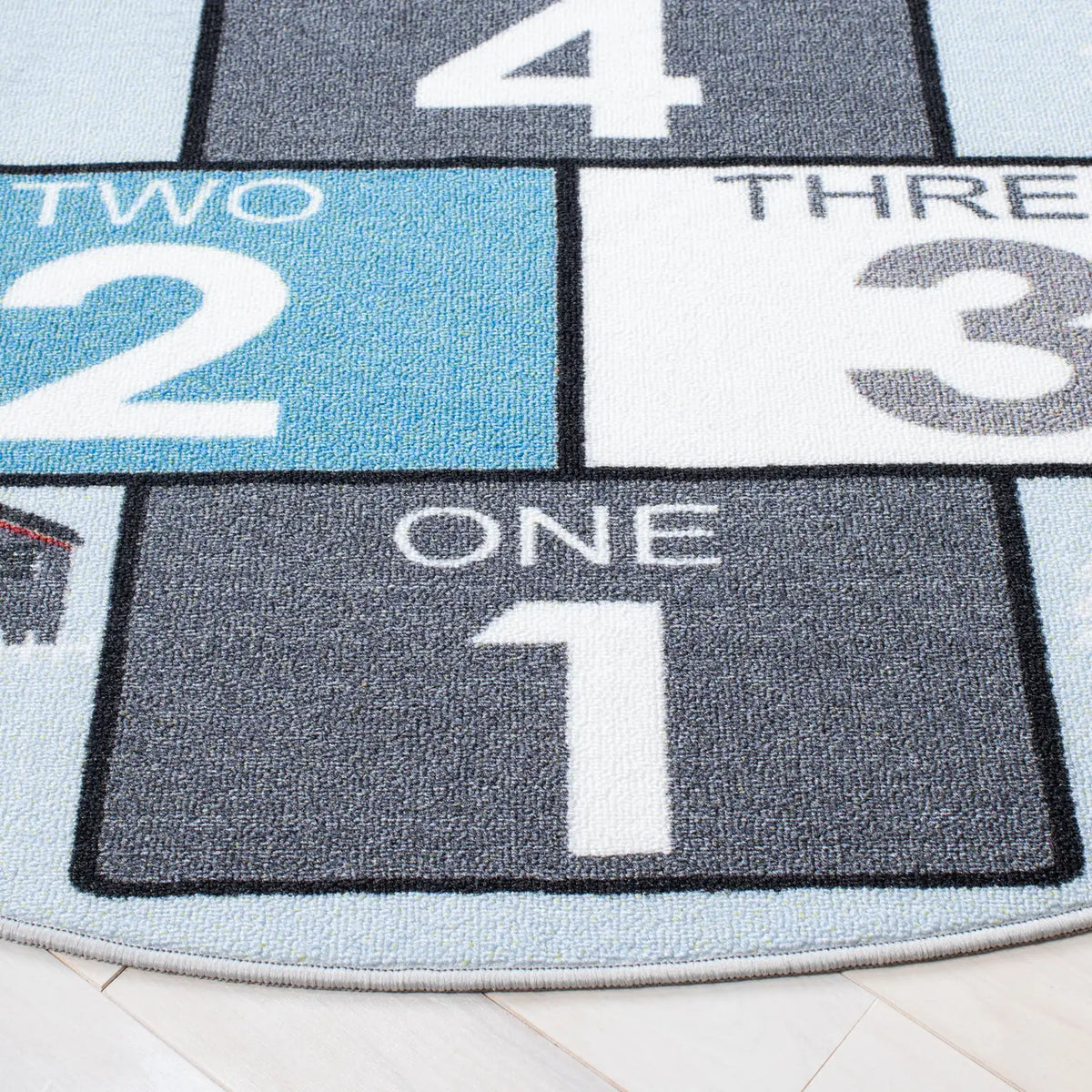 Safavieh Kids Playhouse 200 5'-0" x 5'-0" Rug in Grey / Blue