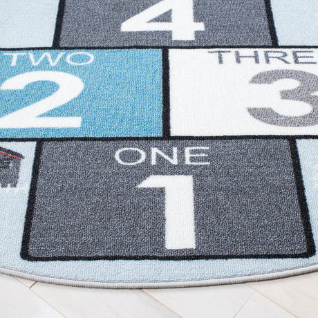 Safavieh Kids Playhouse 200 5'-0" x 5'-0" Rug in Grey / Blue