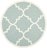 Safavieh Dhurries 6'-0" x 6'-0" Rug in Light Blue / Ivory