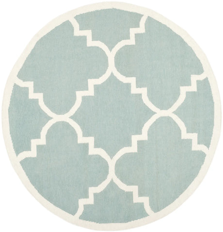 Safavieh Dhurries 6'-0" x 6'-0" Rug in Light Blue / Ivory