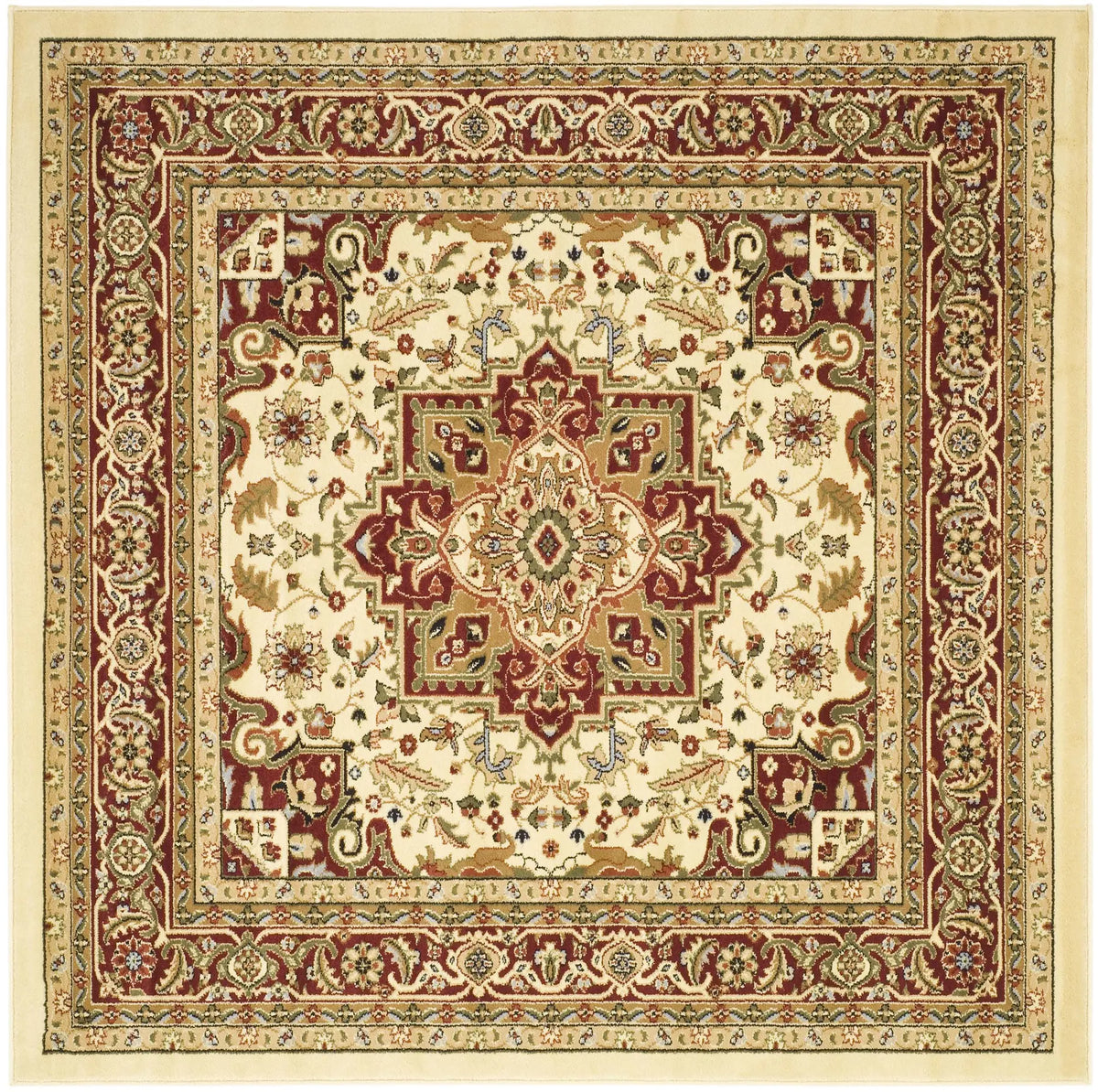 Safavieh Lyndhurst 5'-3" x 5'-3" Rug in Ivory / Red