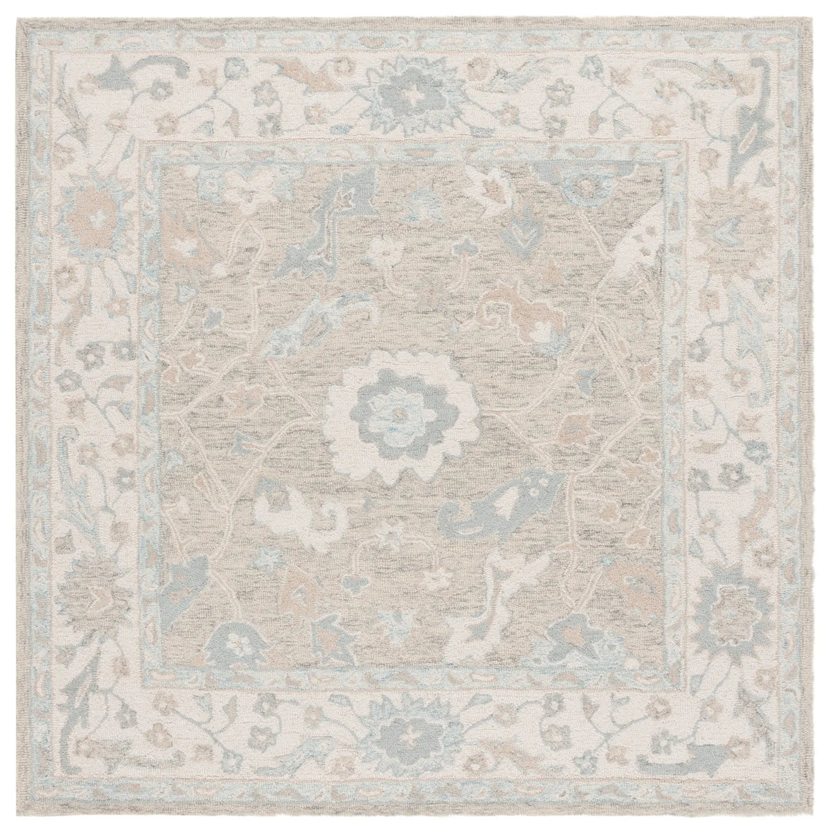 Safavieh Ebony 6'-0" x 6'-0" Rug in Light Grey / Ivory