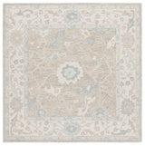 Safavieh Ebony 6'-0" x 6'-0" Rug in Light Grey / Ivory