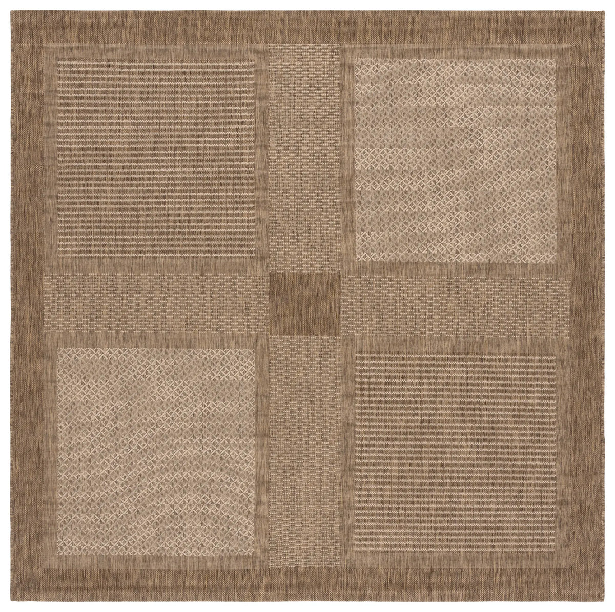 Safavieh Courtyard 6'-7" x 6'-7" Rug in Brown / Natural