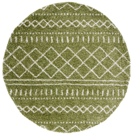 Safavieh Arizona Shag 5'-1" x 5'-1" Rug in Green / Ivory