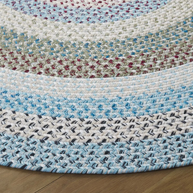 Safavieh Braided 5'-0" x 5'-0" Rug in Beige / Light Blue