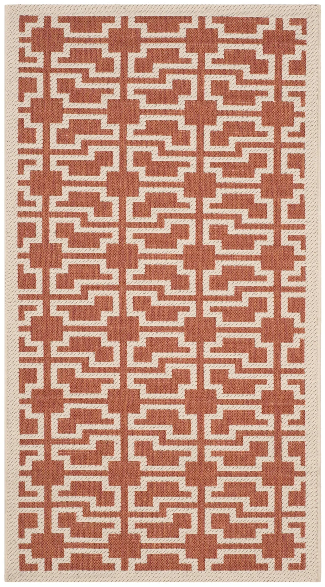Safavieh Courtyard 2'-7" x 5'-0" Rug in Terracotta / Beige