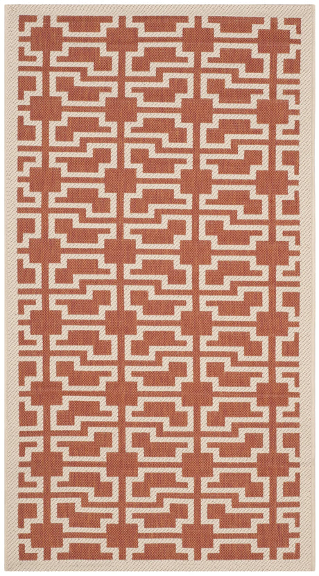 Safavieh Courtyard 2'-7" x 5'-0" Rug in Terracotta / Beige