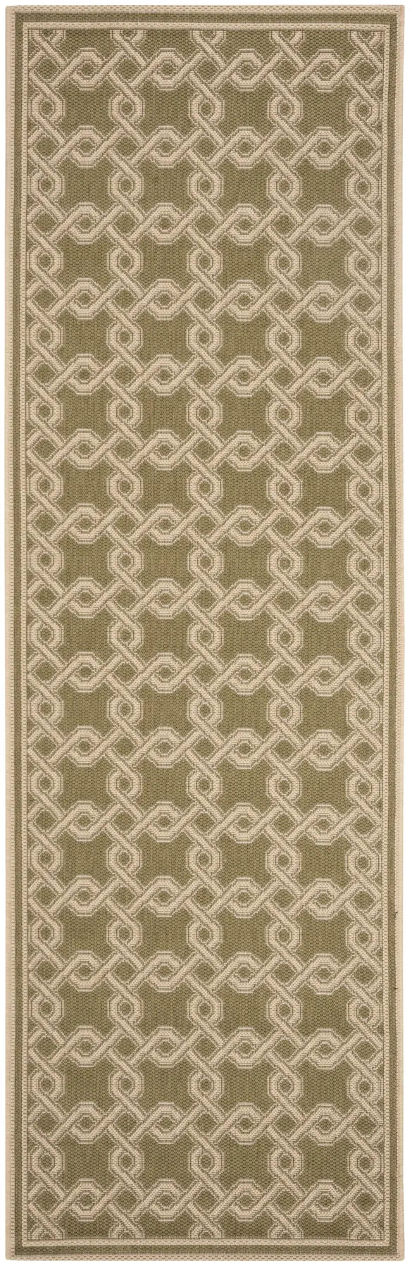Safavieh Martha Stewart 2'-7" x 8'-2" Rug in Green / Creme