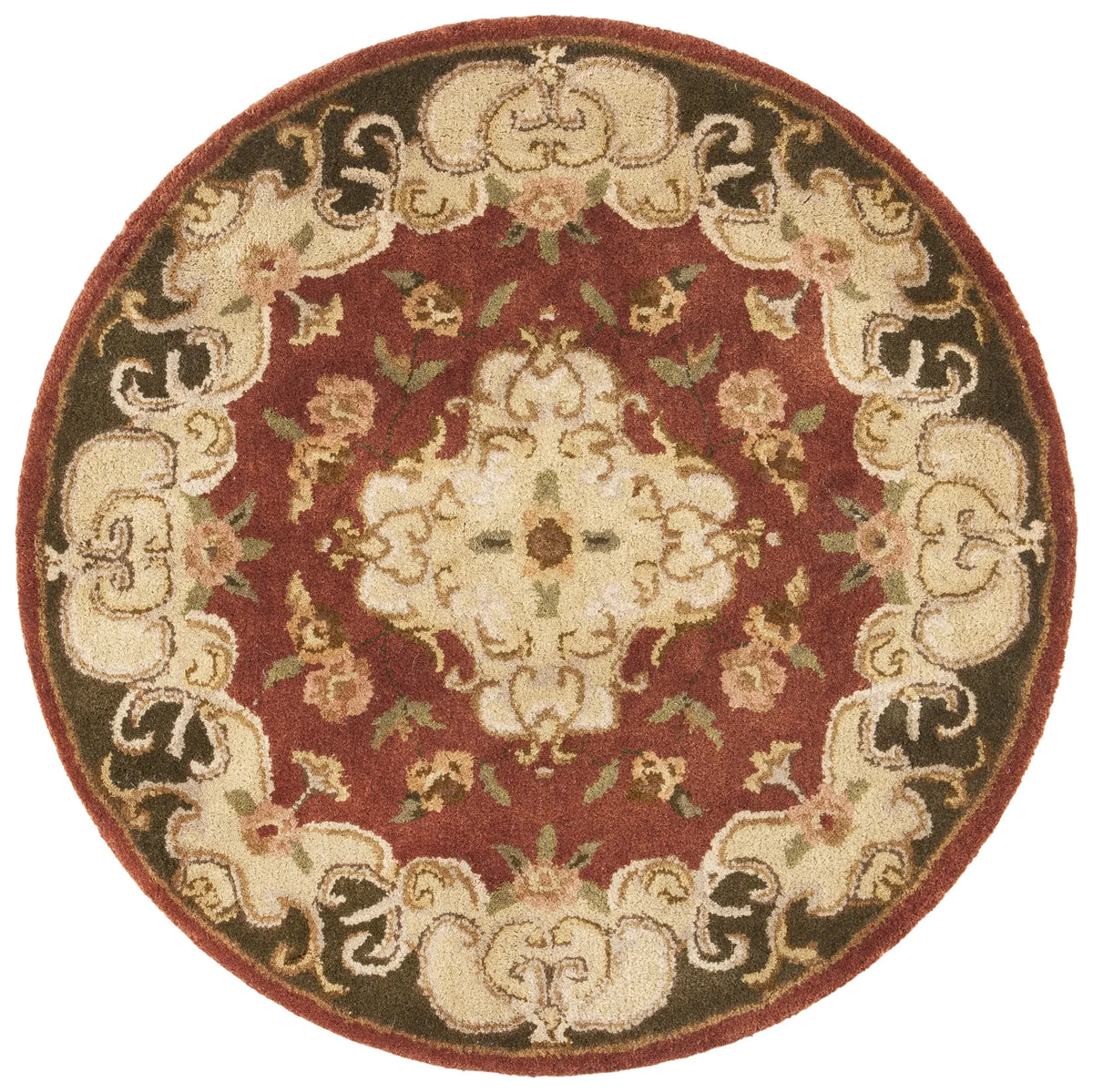 Safavieh Classic 3'-6" x 3'-6" Rug in Rust / Green