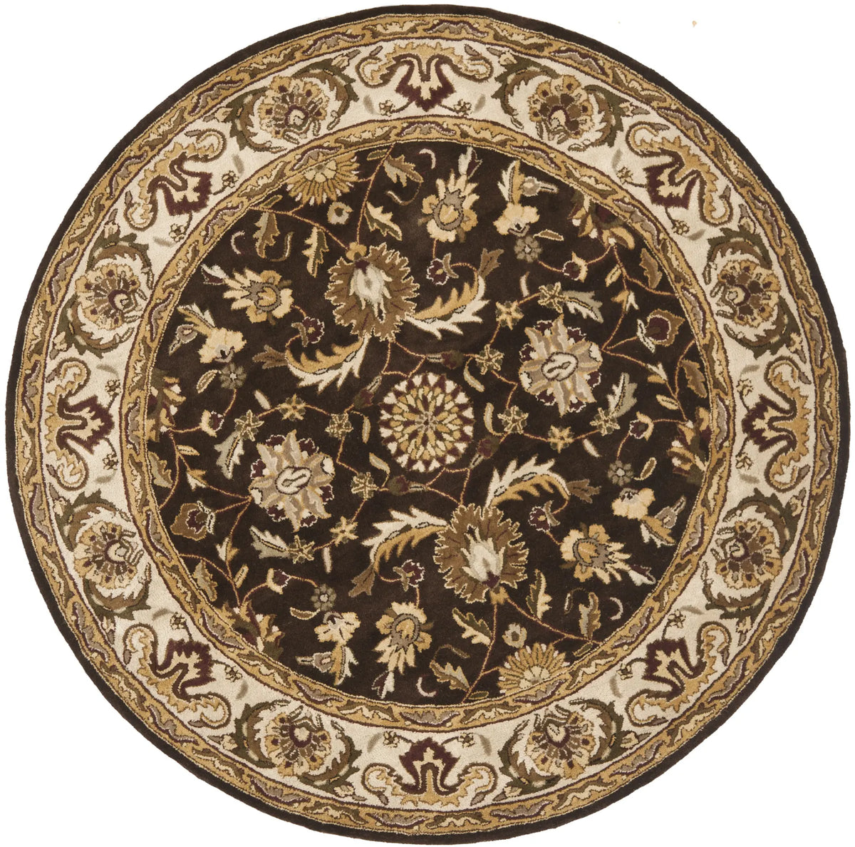 Safavieh Royalty 7'-0" x 7'-0" Rug in Chocolate / Beige