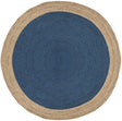 Safavieh Natural Fiber 10'-0" x 10'-0" Rug in Royal Blue / Natural
